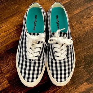 SeaVees like new Legend Sneaker Americana black cotton gingham